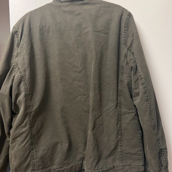Levi's Men's Knit Collar Cotton Canvas Shell Trucker Jacket Olive LARGE - Picture 10 of 10
